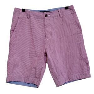 Tommy Hilfiger Mens Red and White Flat Front Stripe Shorts Size 29